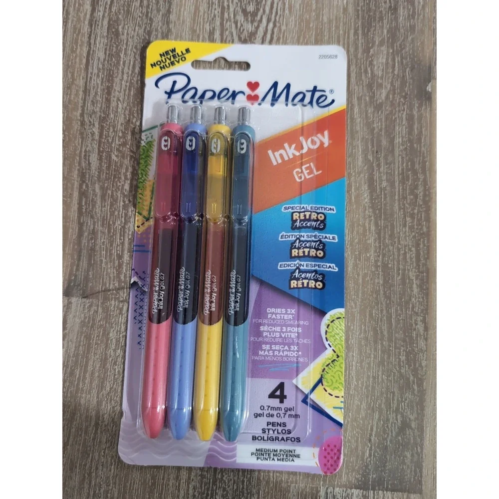 Paper Mate‎ InkJoy Gel Pens, Retro Accent 4 Count (Pack of 1), Multicolor